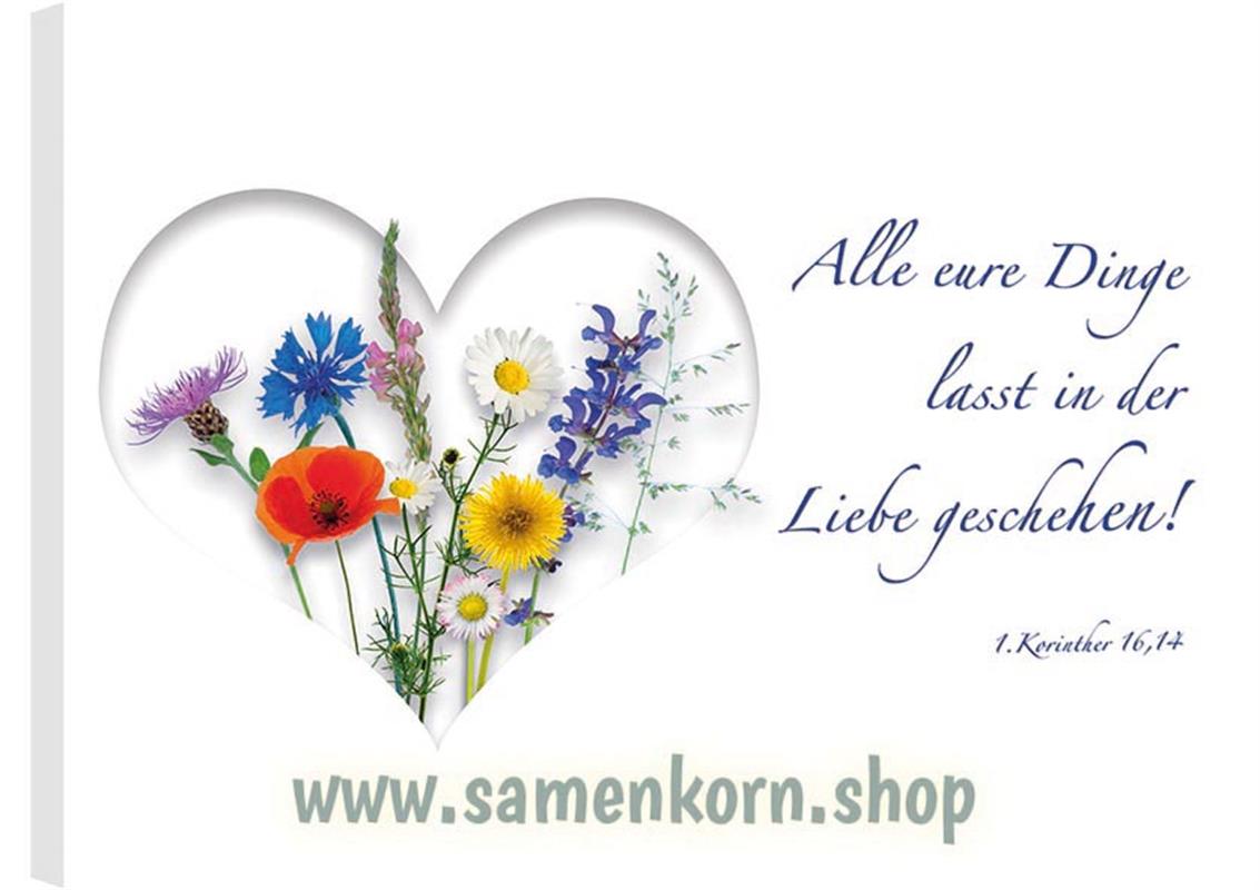 Leinwand - Wiesenblumen im Herz