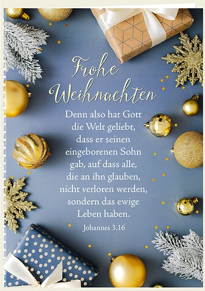 Doppelkarte - Frohe Weihnachten - Denn also hat Gott