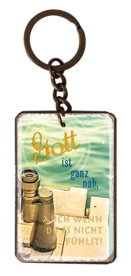 Metall-Schlüsselanhänger - Gott ist ganz nah