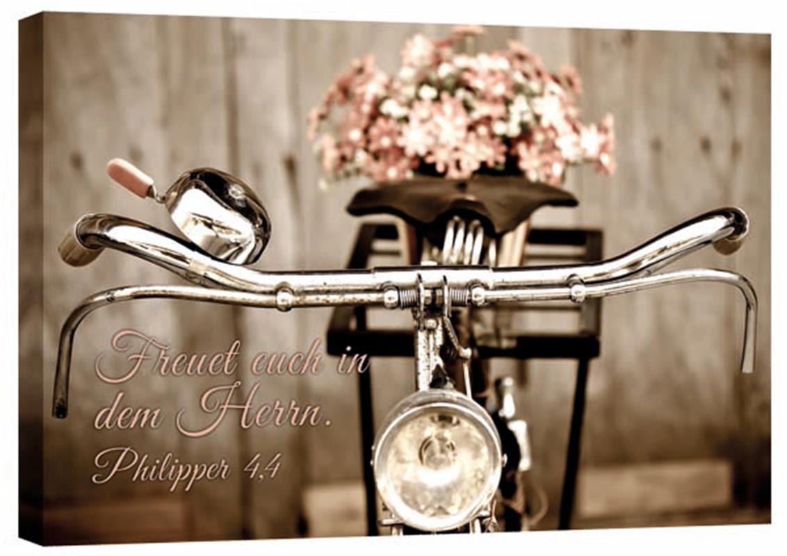 Leinwand - Fahrrad mit Blumen