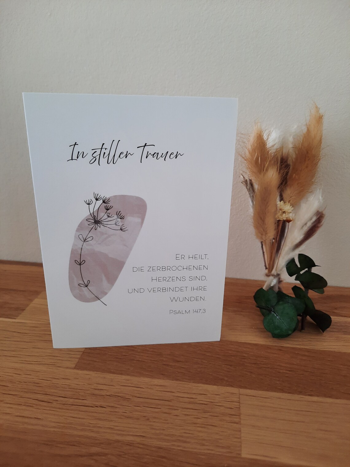 Doppelkarte - In stiller Trauer, Psalm 147,3