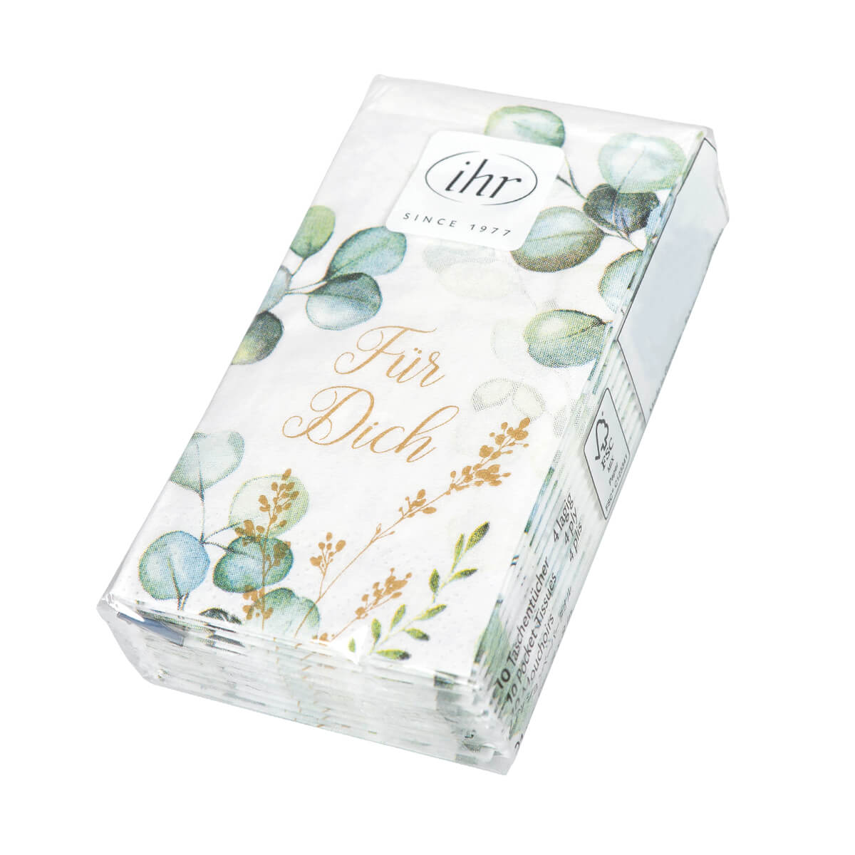 Papiertaschentücher, Eukalyptus-Motiv - Für Dich Papiertaschentücher, Eukalyptus-Motiv - Für Dich