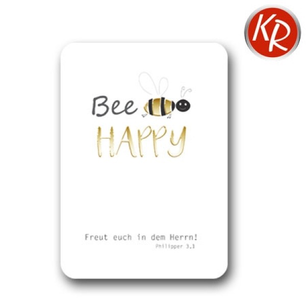 Postkarte mit Folienprägung - Bee happy