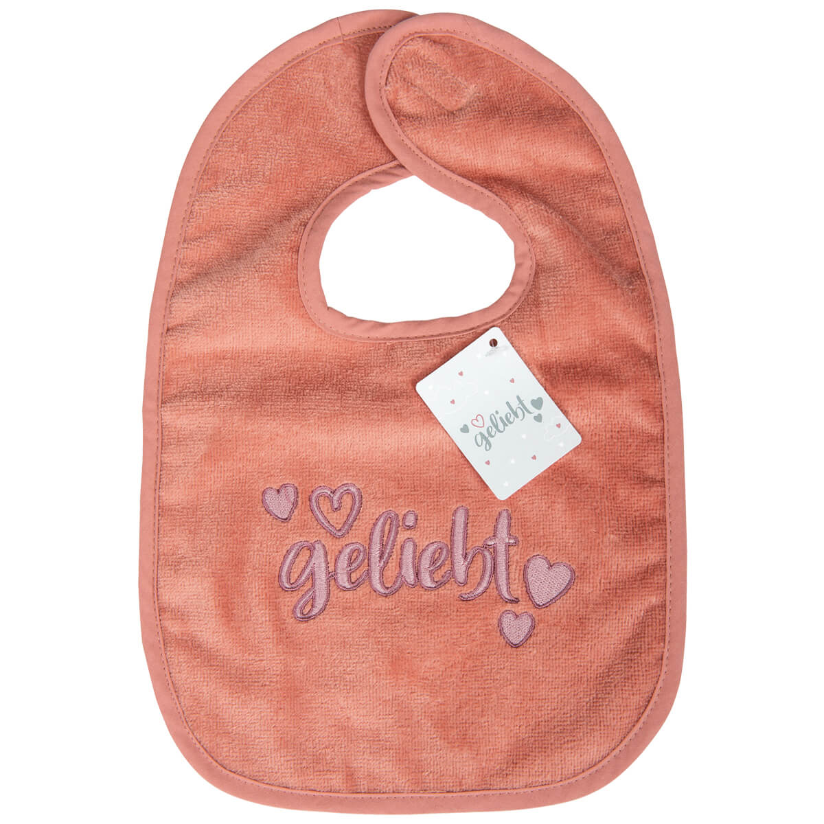 Baby-Lätzchen - geliebt, altrosa