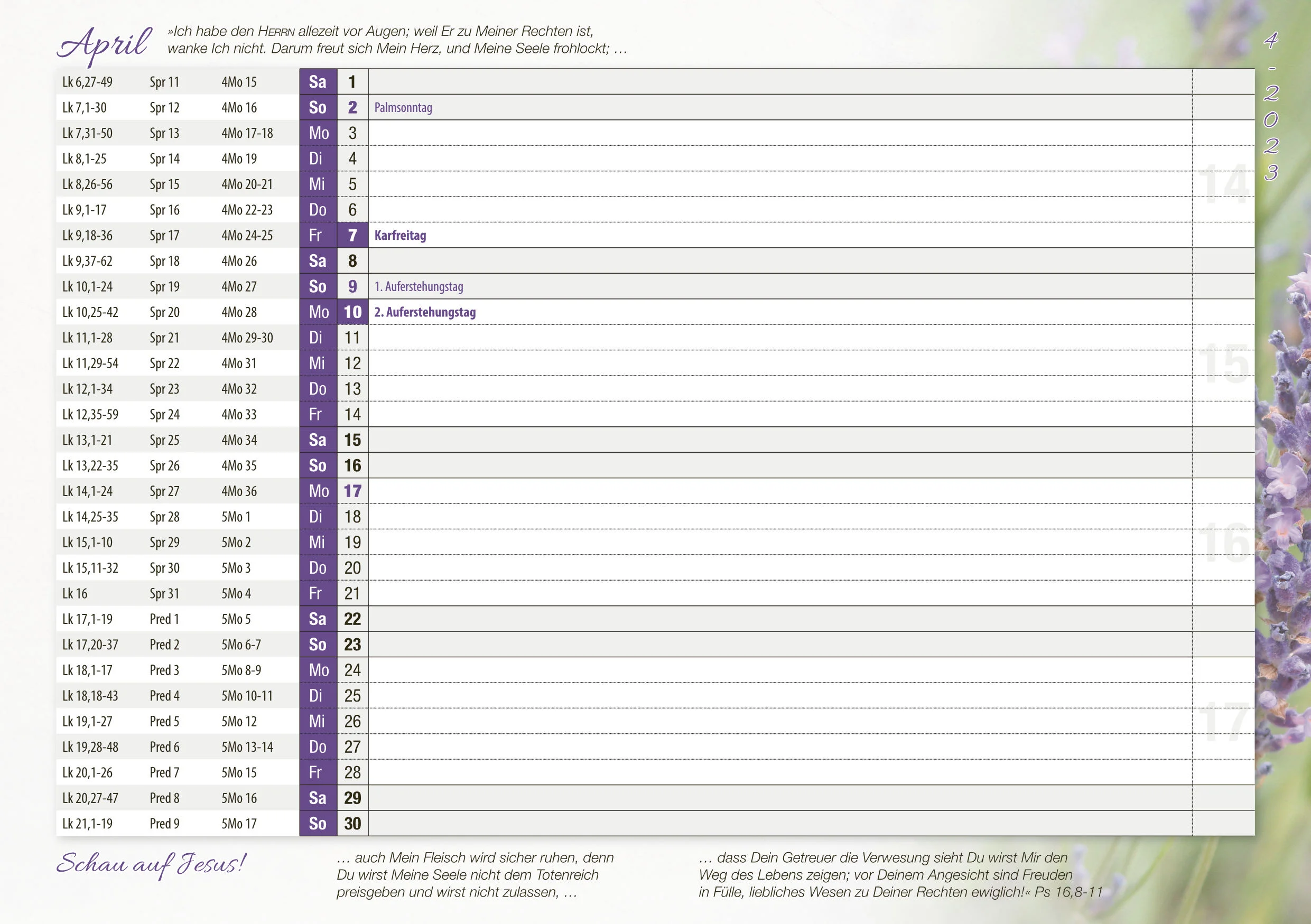 Terminkalender inkl. Bibelleseplan 2023