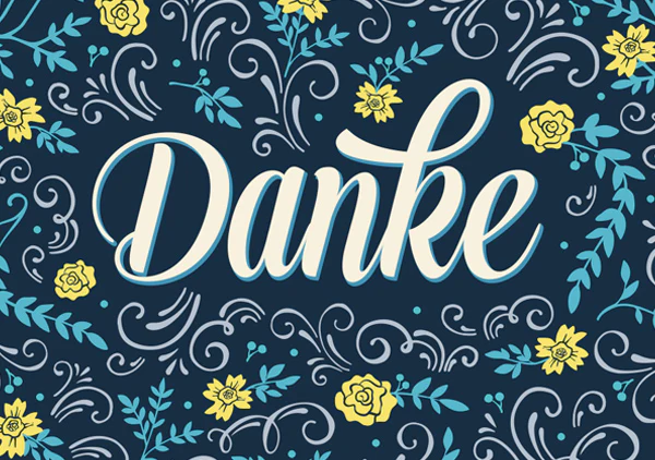Minipostkarte - Danke (Vintage)