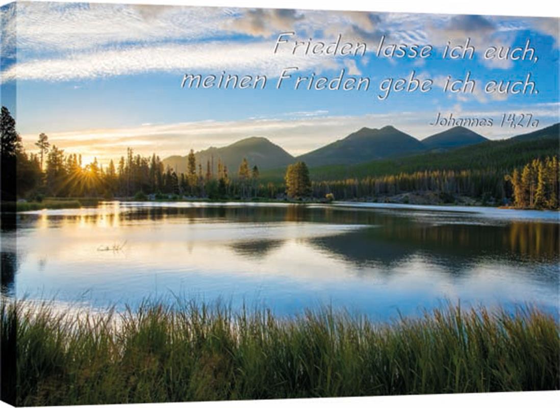 Leinwand - Sonnenuntergang am kleinen See