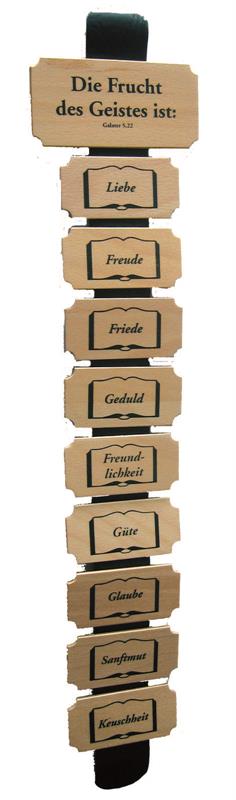 Wanddekoration aus Holz - Die Frucht des Geistes