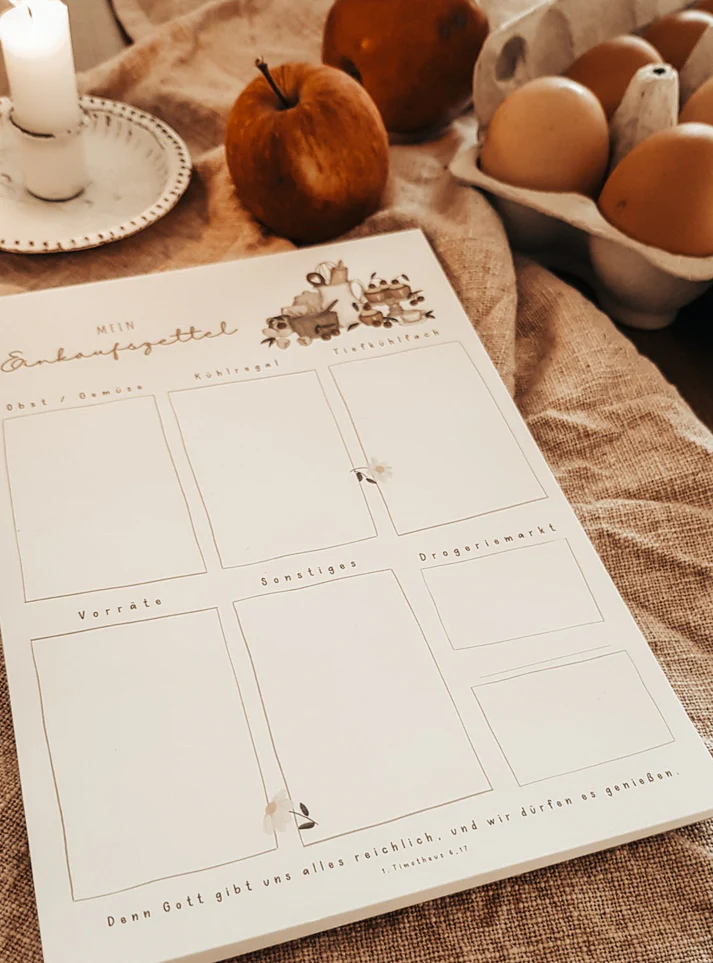 Einkaufsplaner 50 Blatt - A5