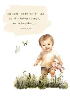 Postkarte - Junge, 1. Mose 28,15