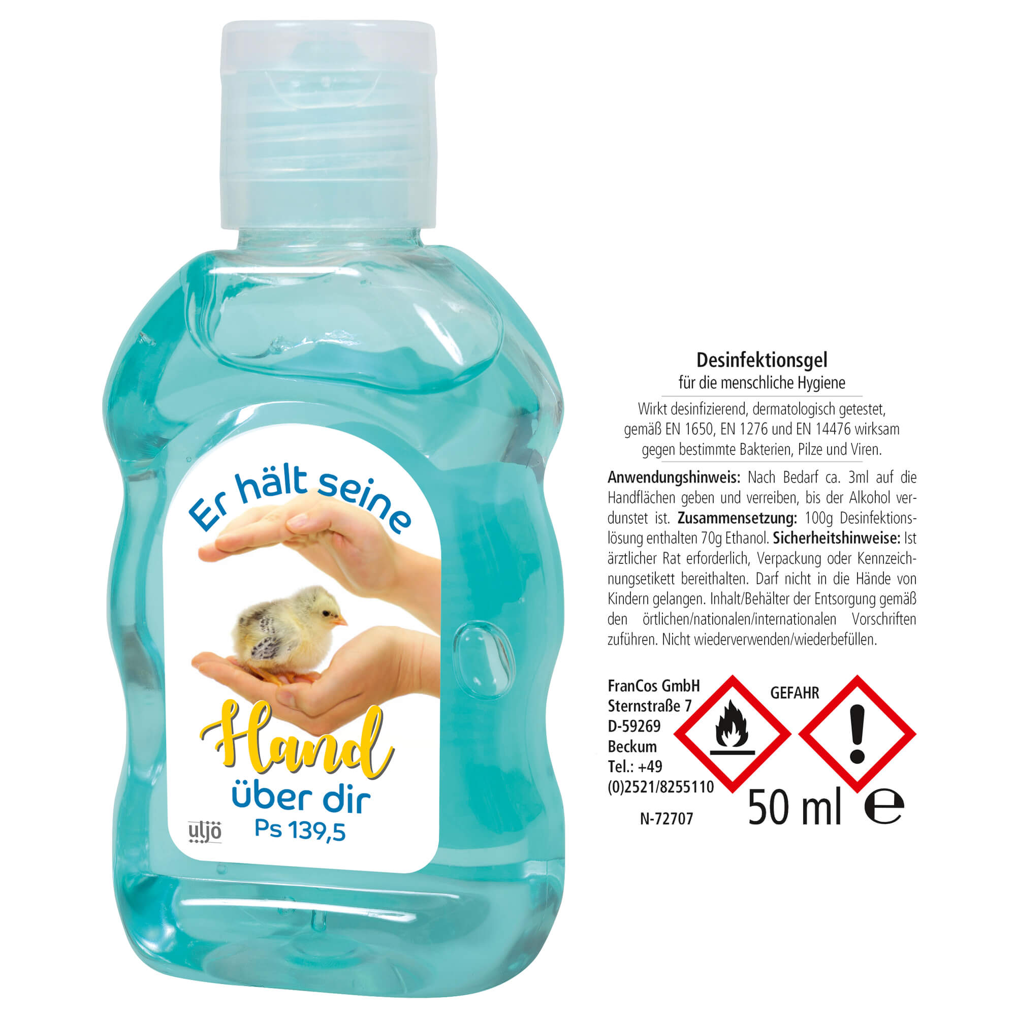 Desinfektionsgel-50-ml-Er-haelt-seine-Hand-2323-handdesinfektionsgel-3 Desinfektionsgel - 50 ml - Er hält seine Hand...