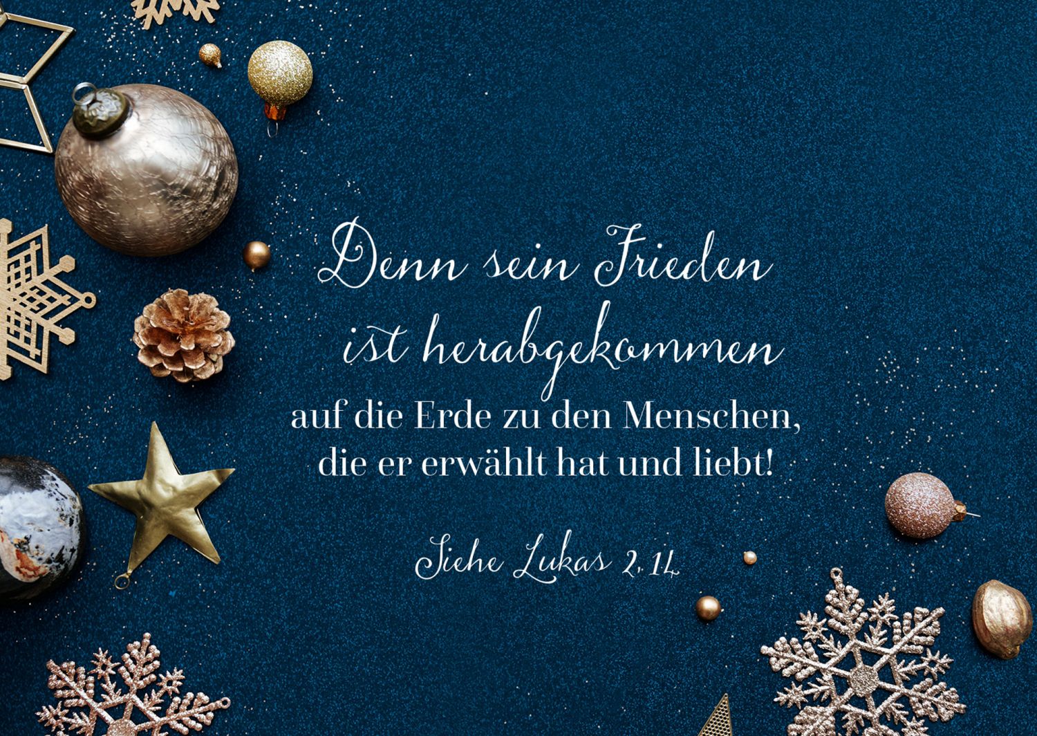 Doppelkarte – Denn sein Frieden ist herabgekommen – Weihnachten