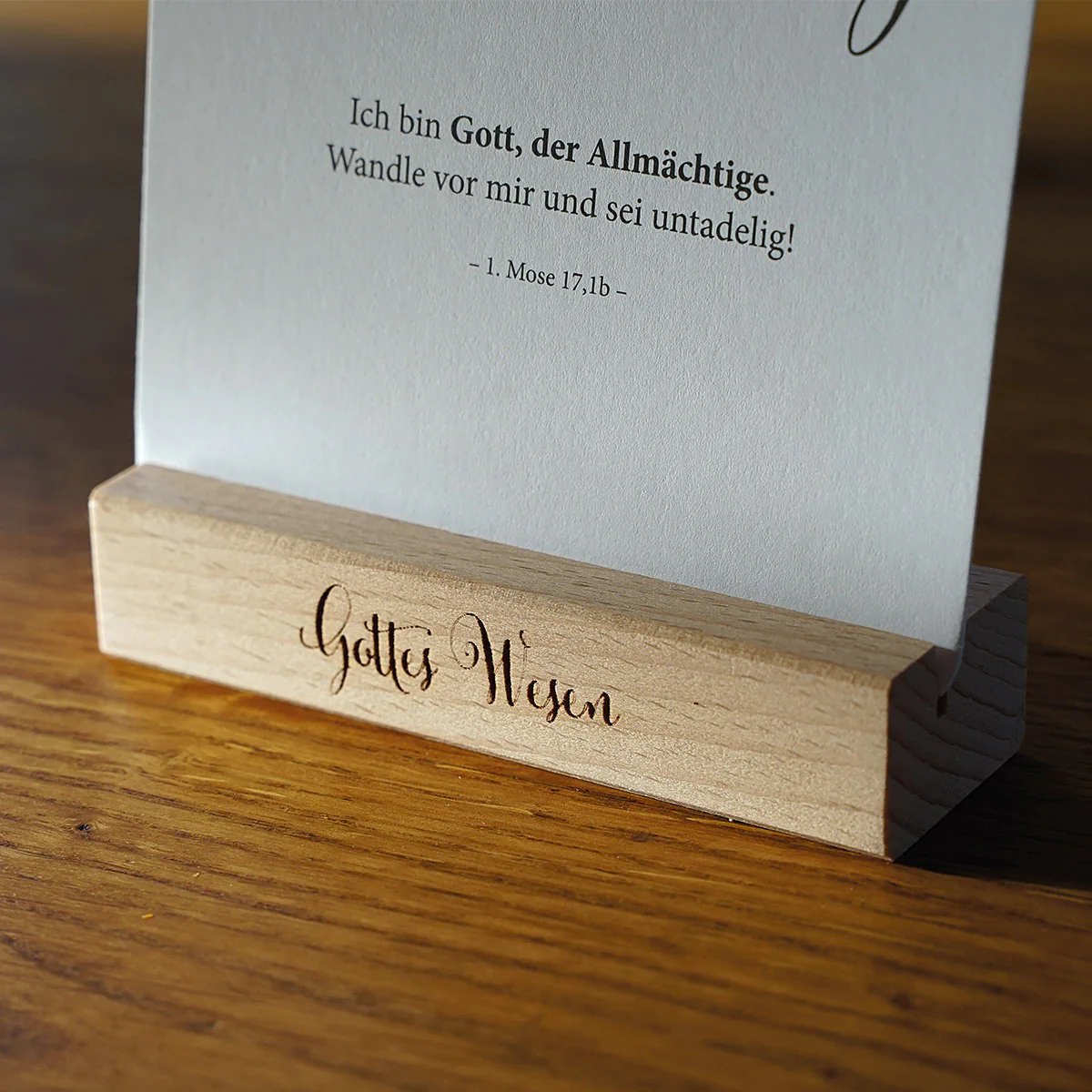 Kartenset - Gottes Wesen s/w, inkl. Holz-Kartenhalter