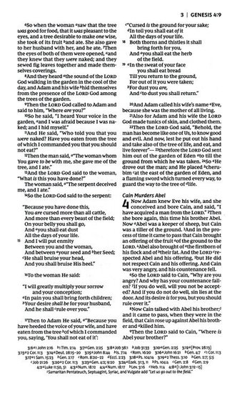 NKJV - Leatherlook, Black, Tniline Reference Bibel+Index