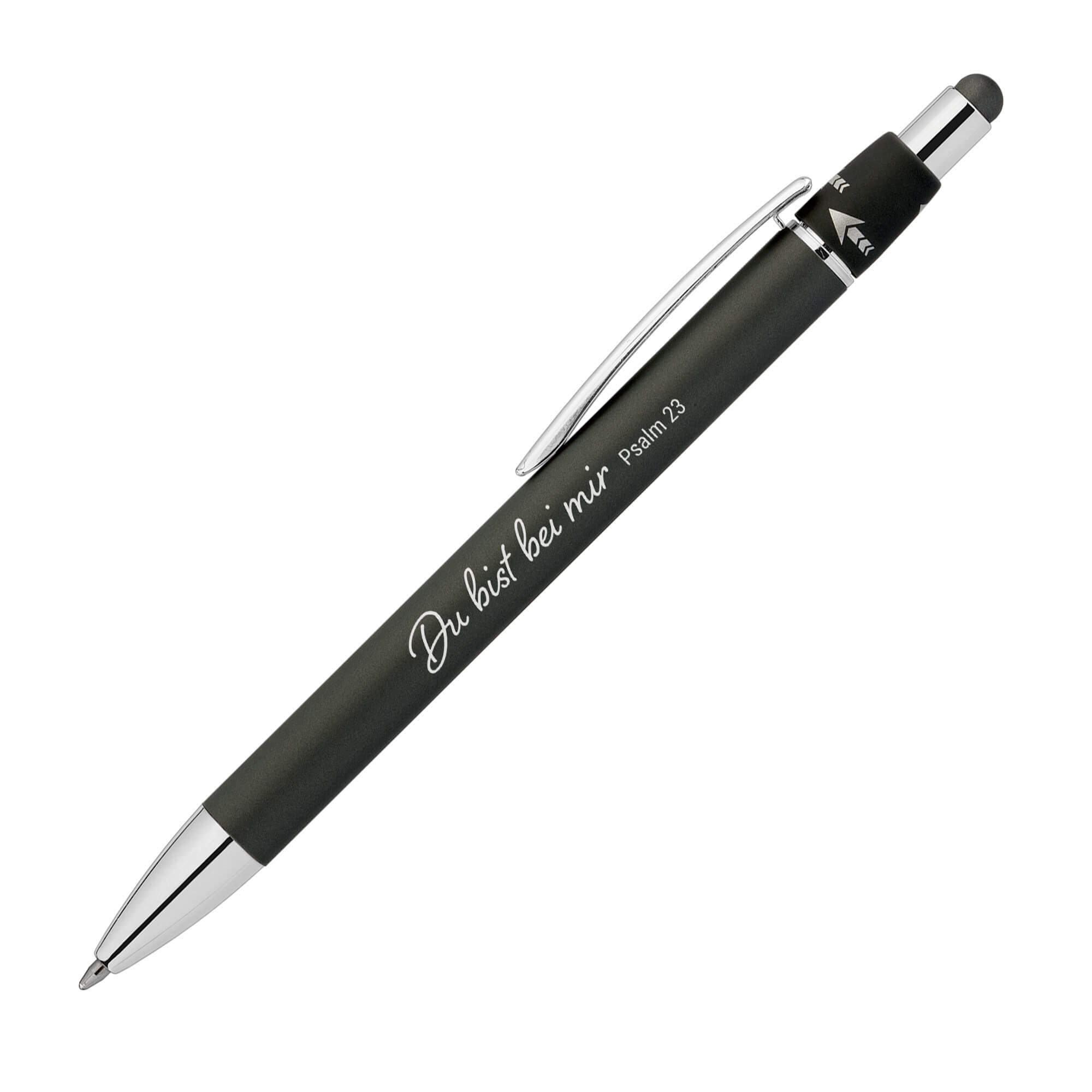 Metall-Kugelschreiber mit drehbarem Fidget (silber)