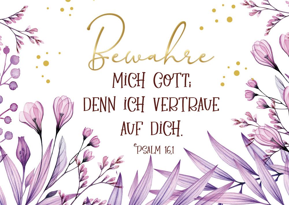 Postkarte Bewahre / Fresienblüten GF