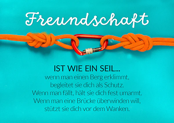 Postkarte - Freundschaft ist wie ein Seil Postkarte - Freundschaft ist wie ein Seil