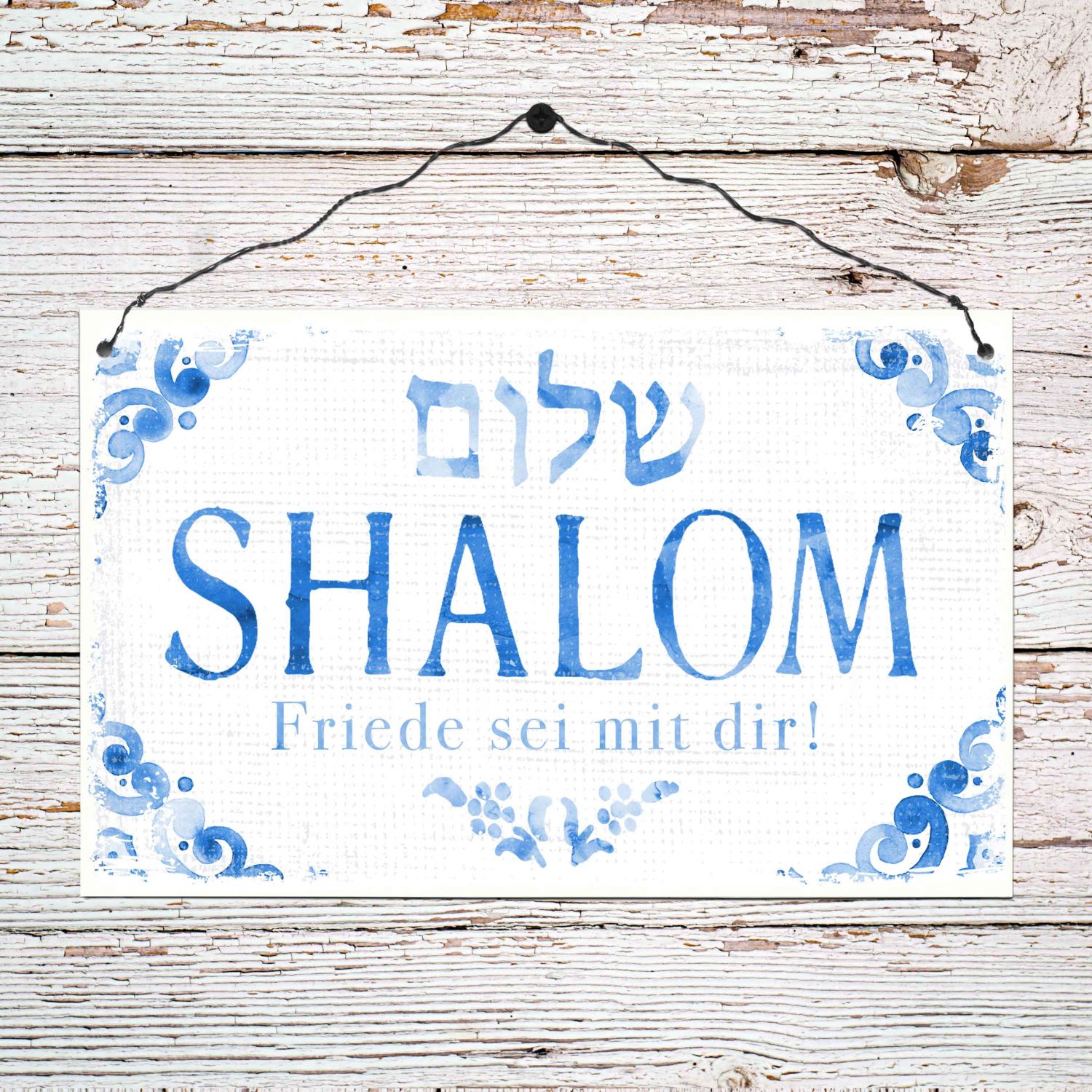 Holzschild - Shalom