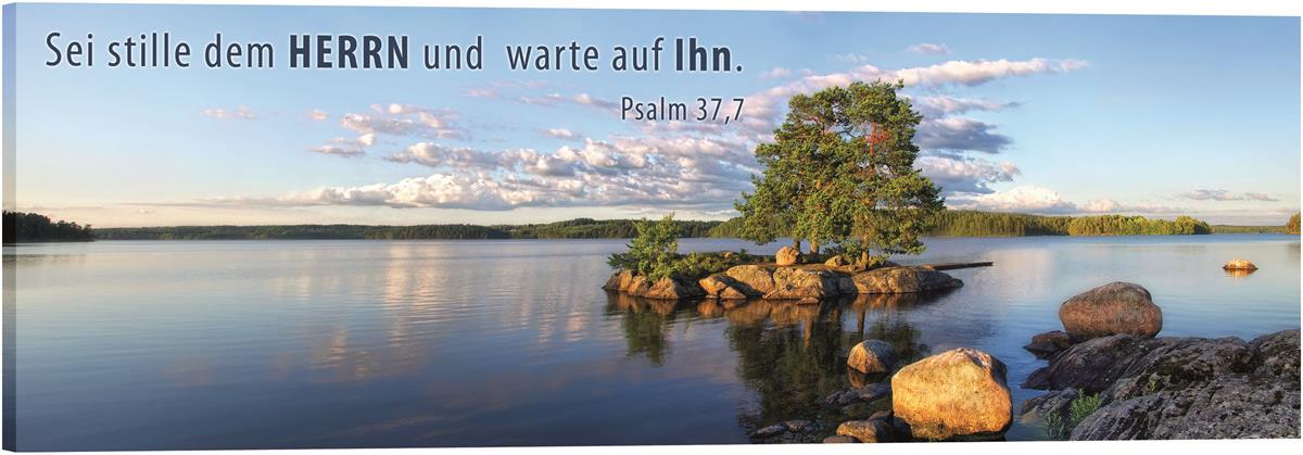 Leinwandbild - See mit Insel