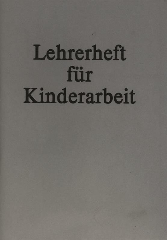 Lehrerheft für Kinderarbeit