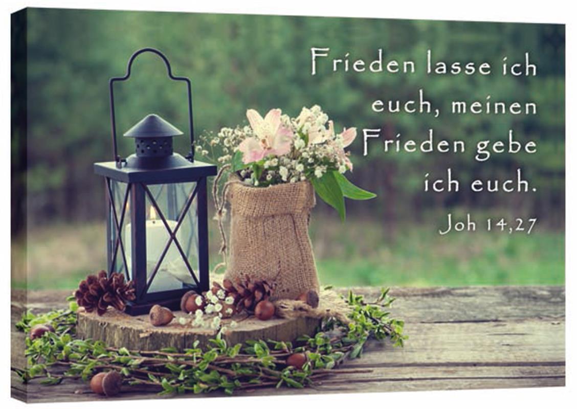 Leinwand - Laterne mit Blumen