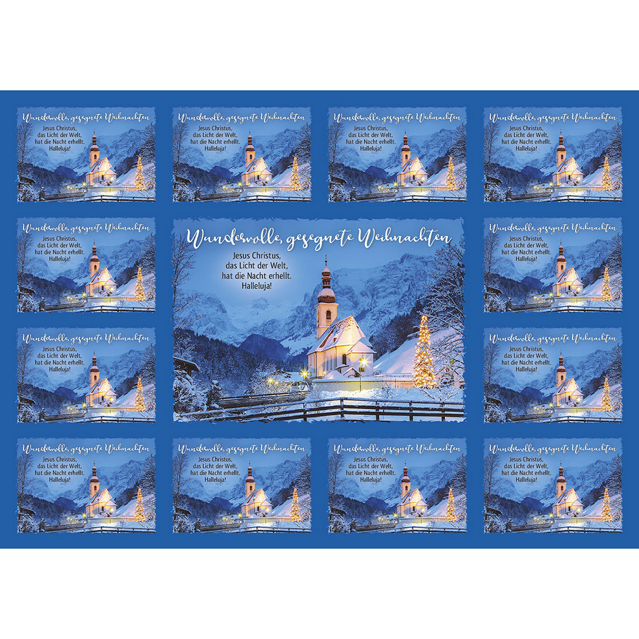 Postkarten mit Aufklebern - Wundervolle, gesegnete Weihnachten