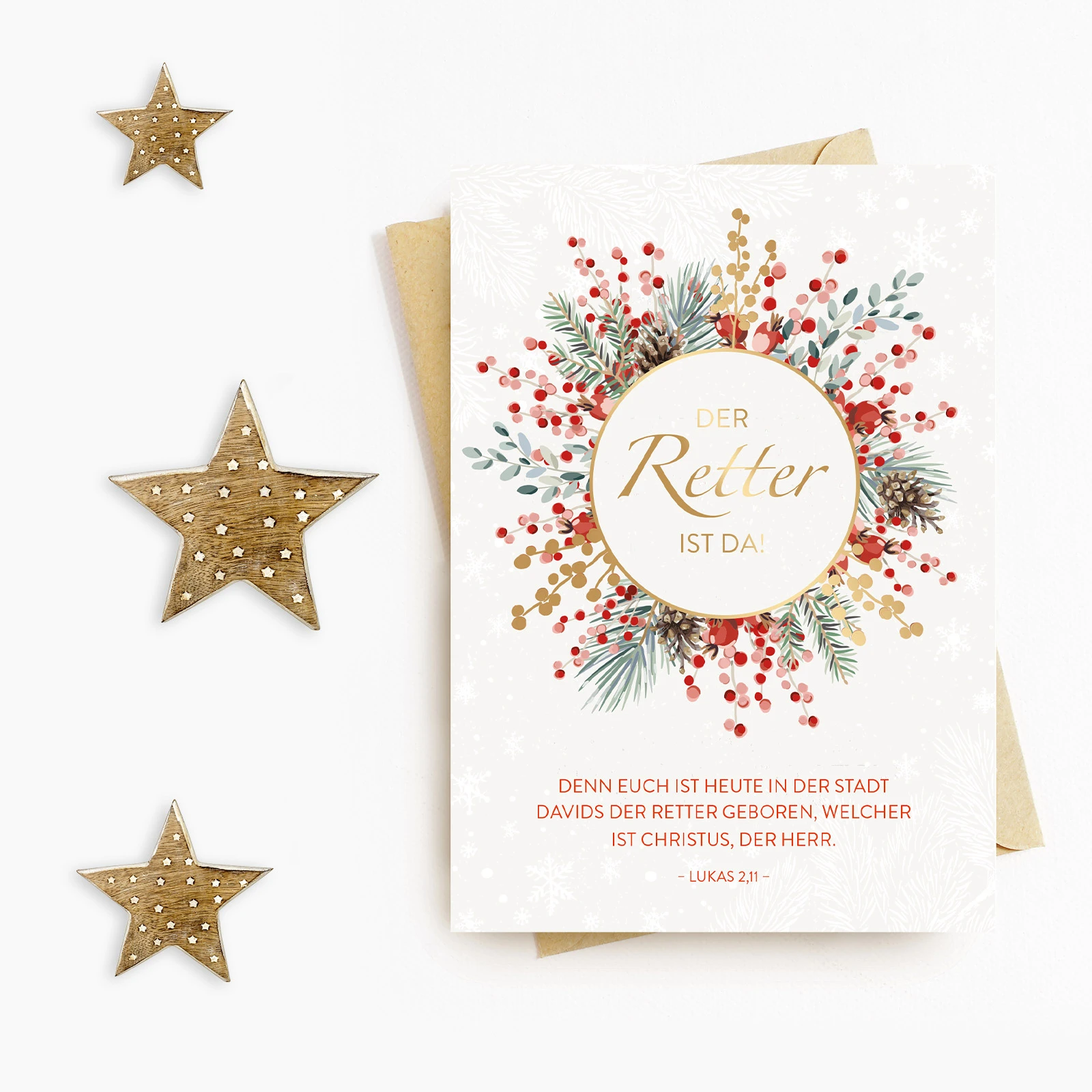 Postkarte - Weihnachtskarte Der Retter ist da