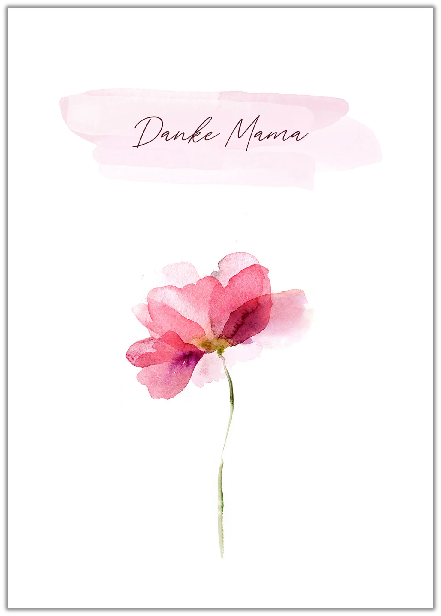 Postkarte - Danke Mama - Aquarell Postkarte - Danke Mama - Aquarell