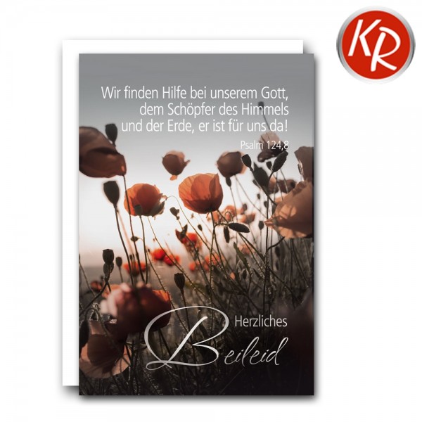 Faltkarte - Herzliches Beileid - Psalm 124,8 Faltkarte - Herzliches Beileid - Psalm 124,8