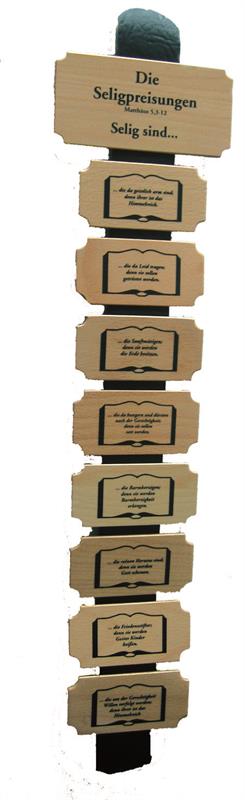 Wanddekoration aus Holz - Die Seligpreisungen