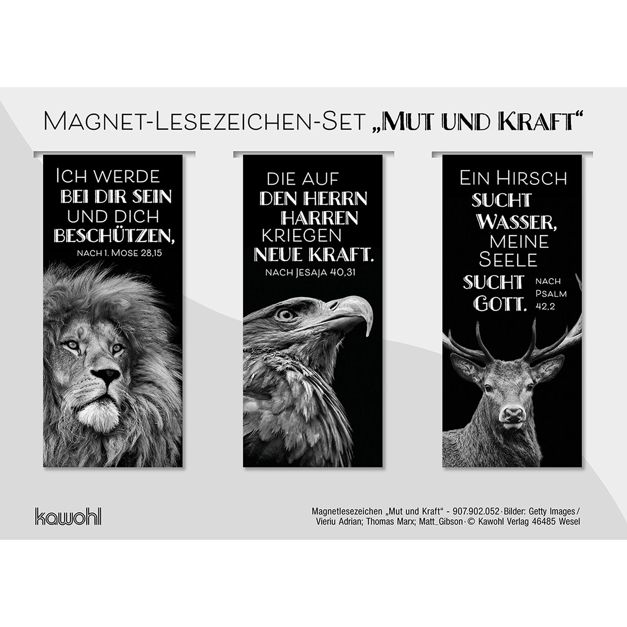 Lesezeichen - Löwe, Adler, Hirsch