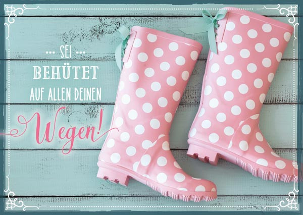 PK Sei behütet - rosa Gummistiefel