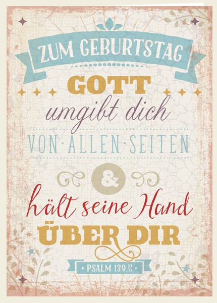 Doppelkarte-Vintage-Zum-Geburtstag-Seine-Hand-21167 Doppelkarte Vintage - Zum Geburtstag - Seine Hand
