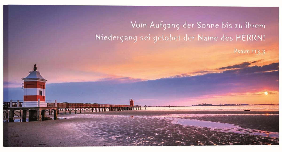 Leinwand - Leuchtturm bei Sonnenuntergang
