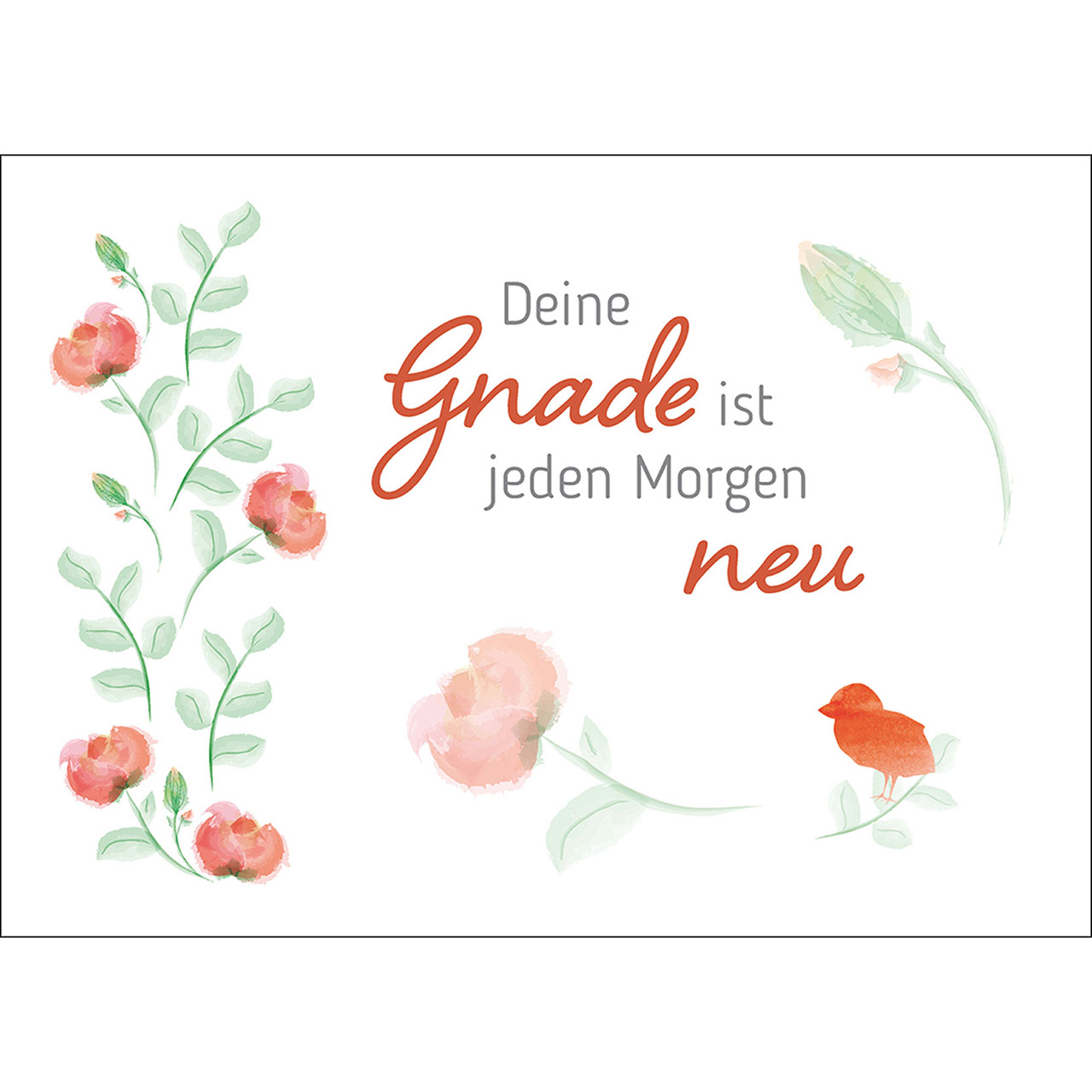 Postkarte Fensterbild - Deine Gnade ist jeden morgen neu 