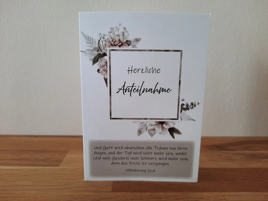 Doppelkarte - Herzliche Anteilnahme, Off. 21,4