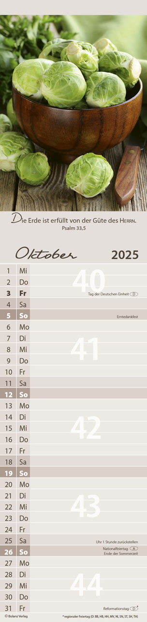 Streifenkalender - Von Herzen alles Gute 2025