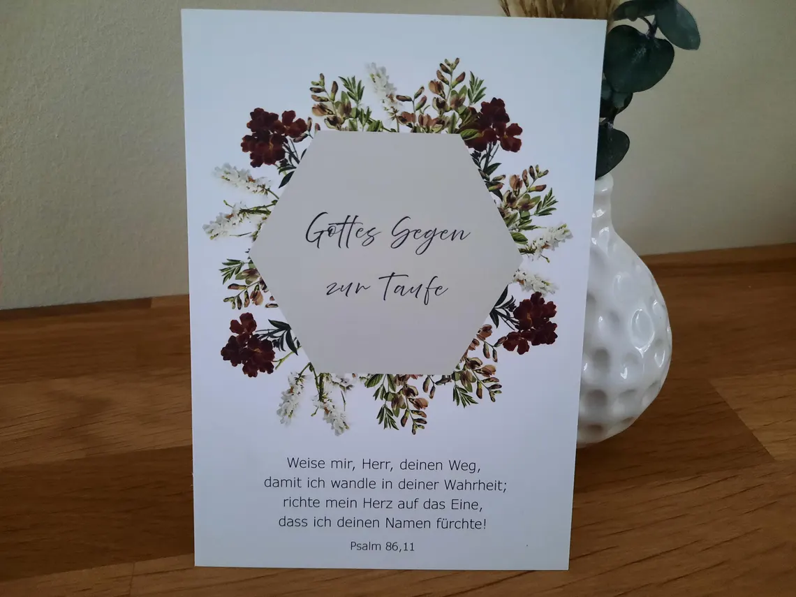 Postkarte - Gottes Segen zur Taufe (Psalm 86,11)