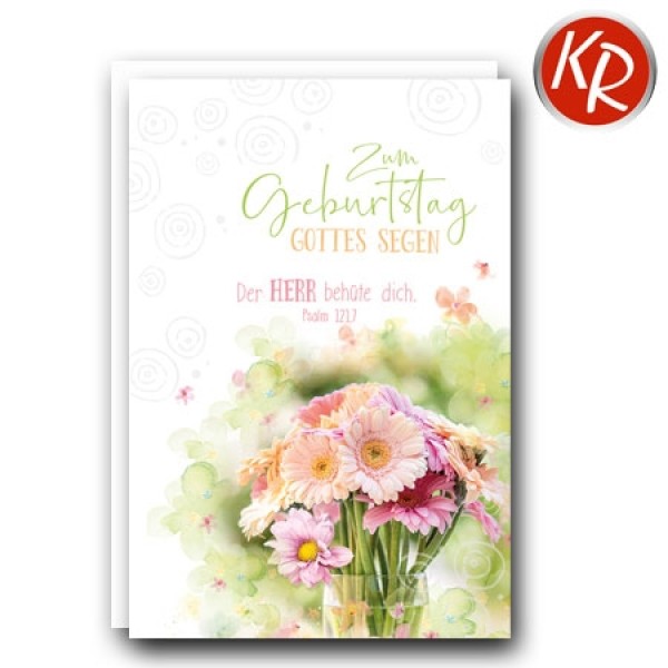 Doppelkarte - Geburtstag, Gerbera Doppelkarte - Geburtstag, Gerbera