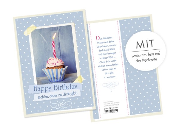 Doppelkarte - Happy Birthday (Dein fröhliches Wesen...)