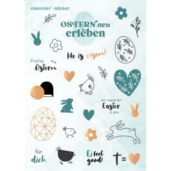 Sticker-Postkarte Ostern - einzeln