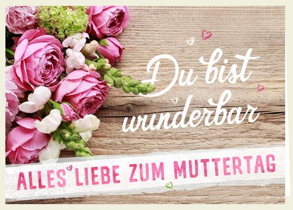 Doppelkarte-Muttertag-Du-bist-wunderbar-29316 Doppelkarte - Muttertag - Du bist wunderbar