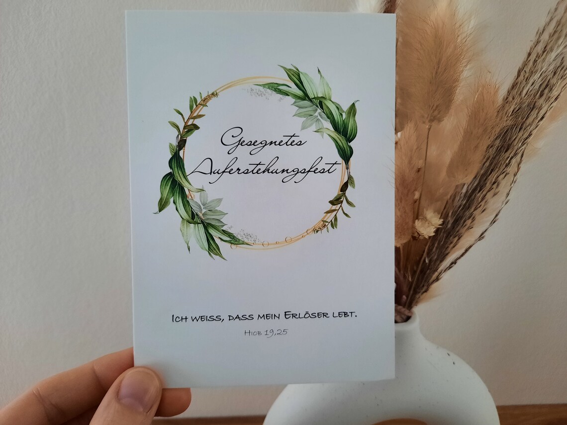Postkarte - Gesegnetes Auferstehungsfest, Hiob 19,25