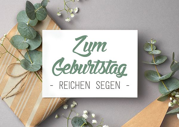 Postkarte – Zum Geburtstag reichen Segen Postkarte – Zum Geburtstag reichen Segen