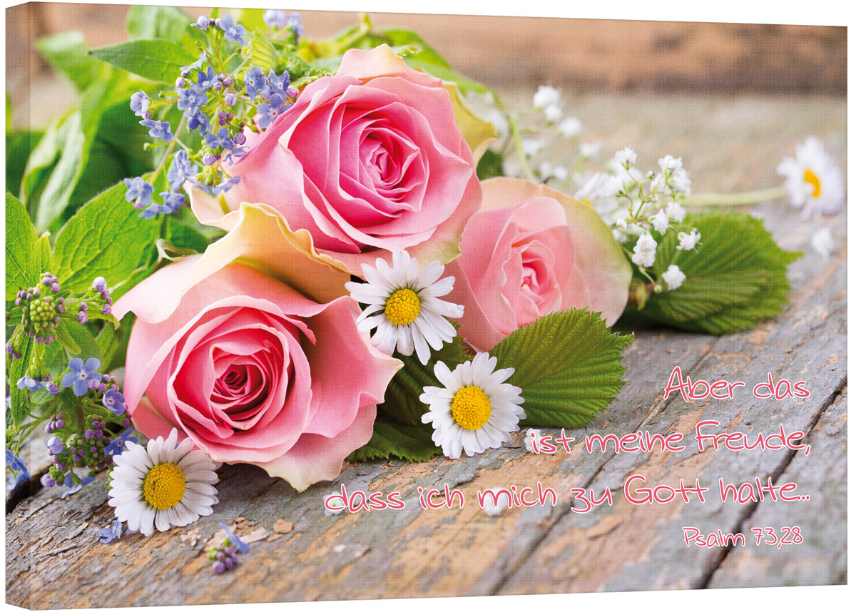 Leinwand - Rosen und Margeriten