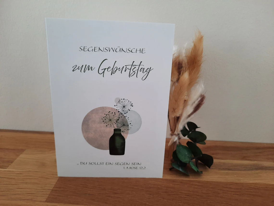 Doppelkarte - Segenswünsche zum Geburtstag, 1. Mose 12,2
