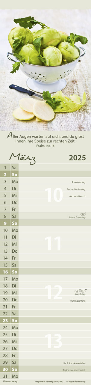 Streifenkalender - Von Herzen alles Gute 2025