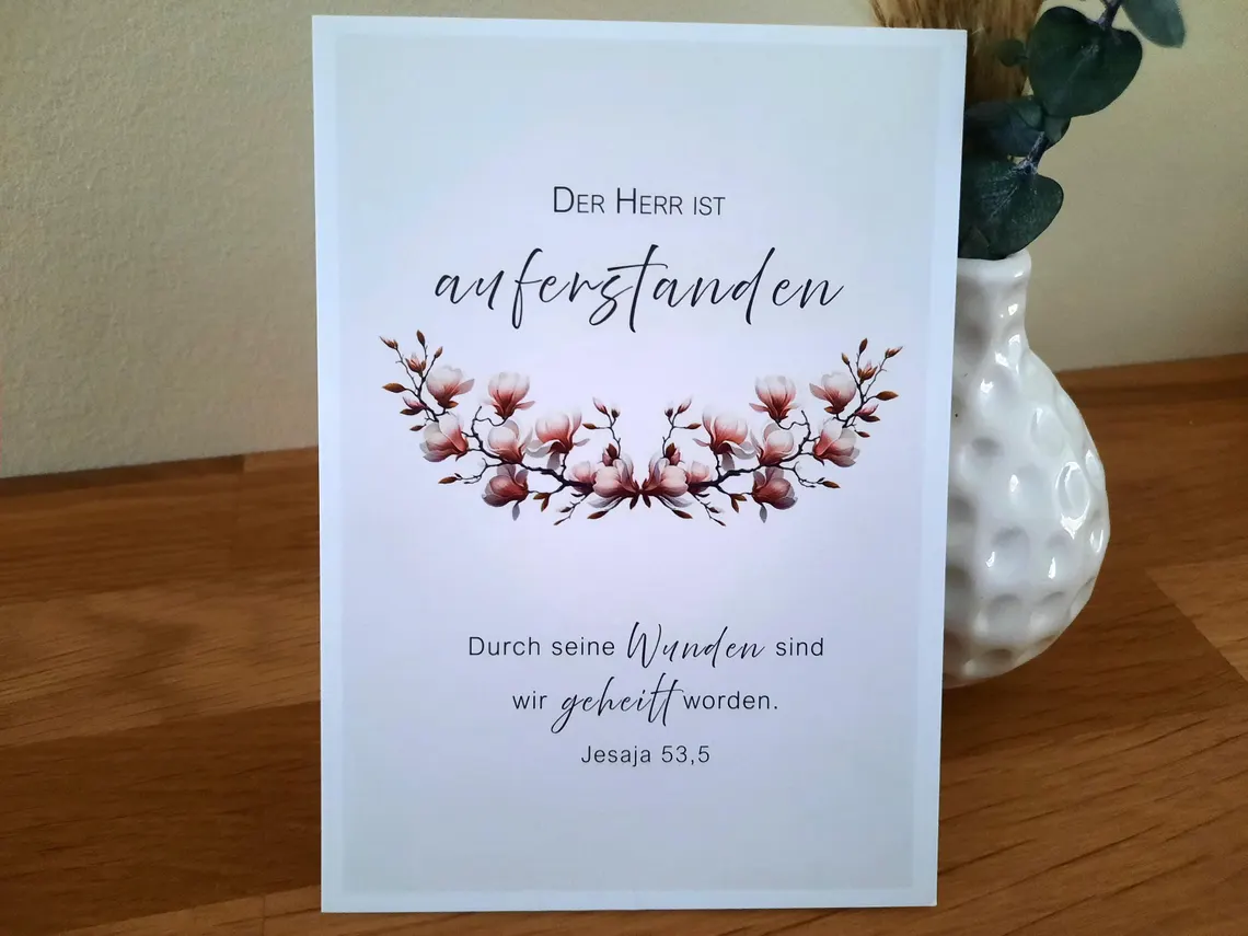 Postkarte - Der Herr ist auferstanden (Jesaja 53,5)