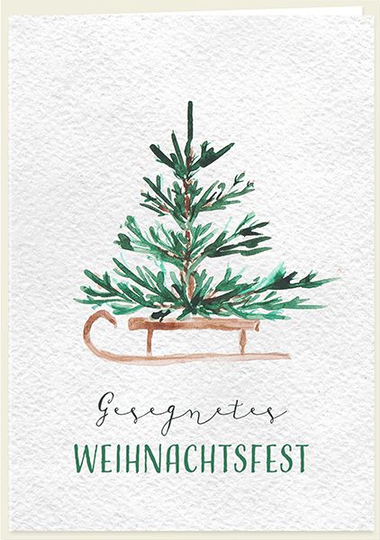 Faltkarte Collage – Gesegnetes Weihnachtsfest (Schlitten)