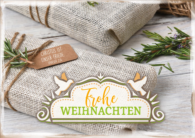 Postkarte - Jutepäckchen